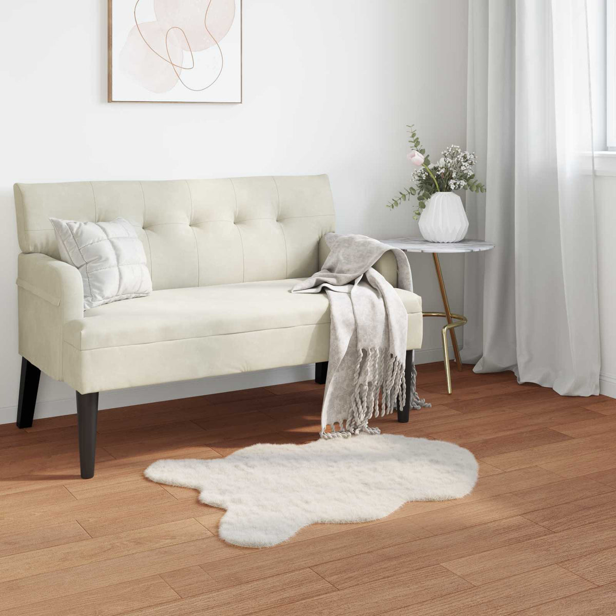 Vidaxl antislip vloerkleed van imitatie konijnenbont olite