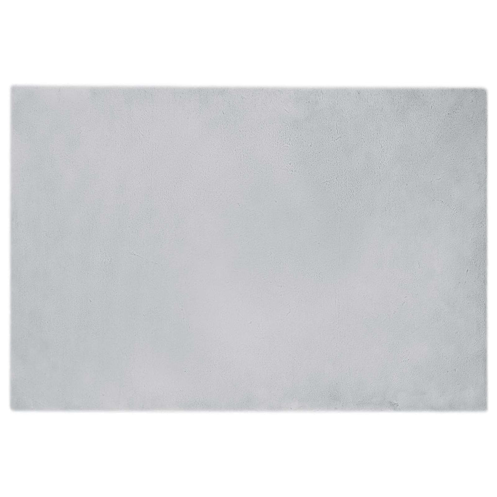 Vidaxl nep konijnenbont tapijt olite grijs 120 x 170 cm polyester