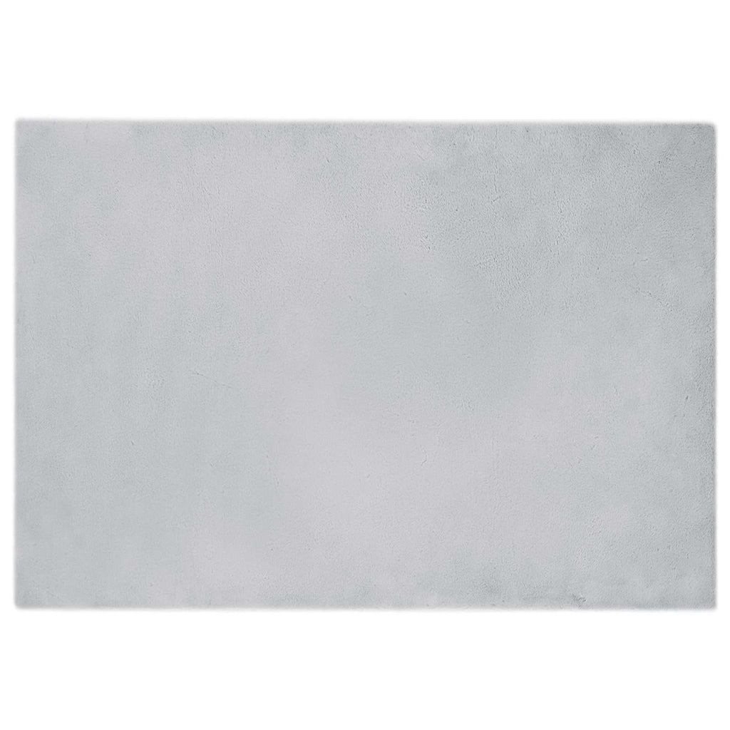 Vidaxl nep konijnenbont tapijt olite grijs 140 x 200 cm polyester