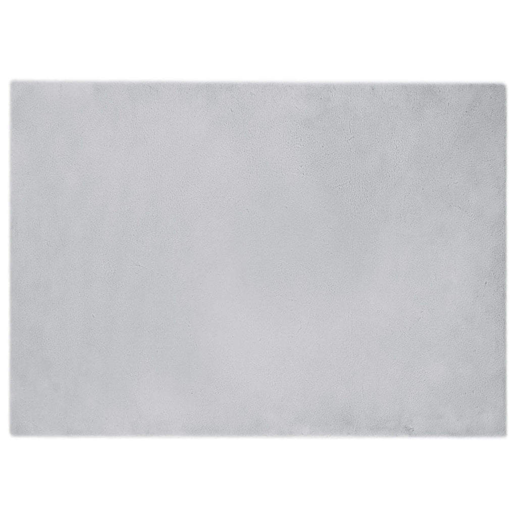 Vidaxl nep konijnenbont tapijt olite grijs 240 x 340 cm polyester