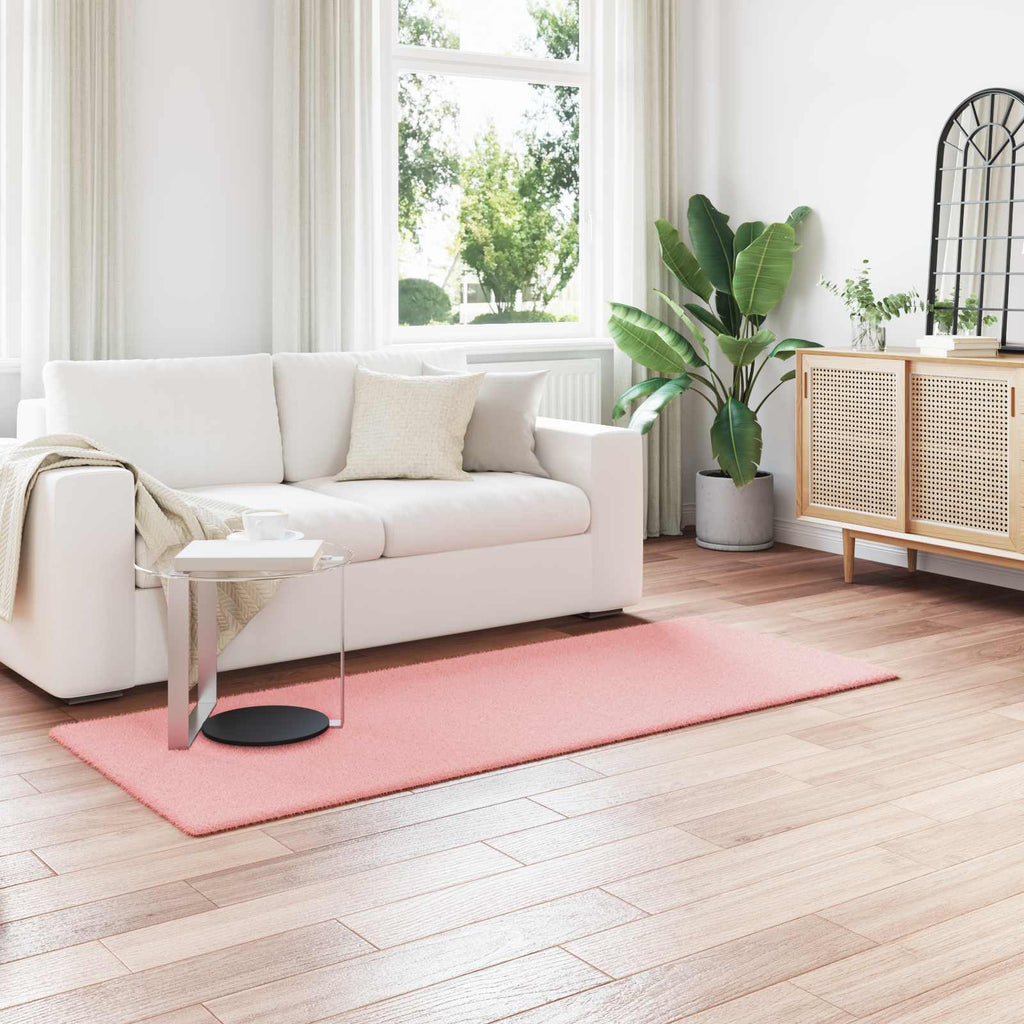 Vidaxl nep konijnenbont tapijt olite roze 100 x 200 cm polyester
