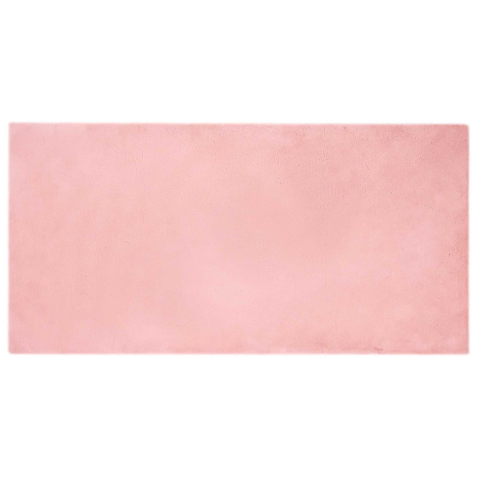 Vidaxl nep konijnenbont tapijt olite roze 100 x 200 cm polyester