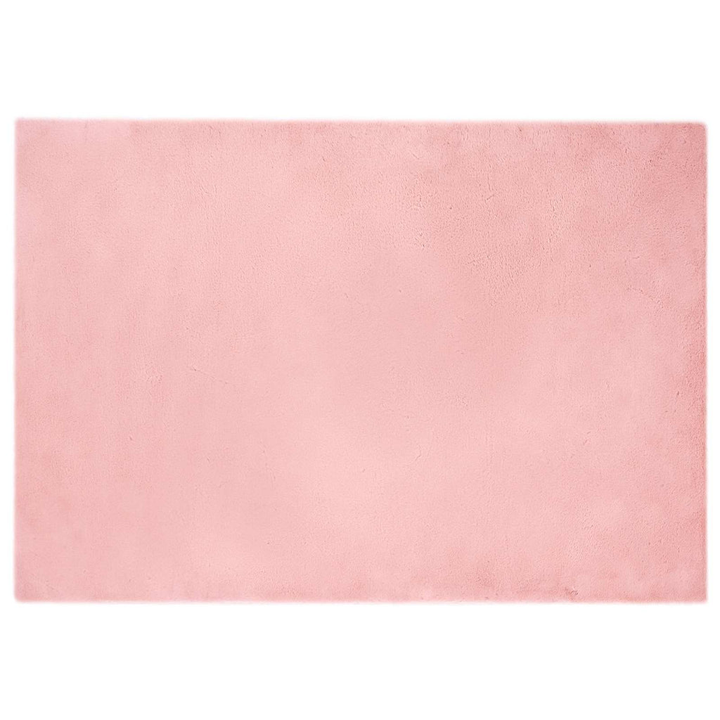 Vidaxl nep konijnenbont tapijt olite roze 140 x 200 cm polyester