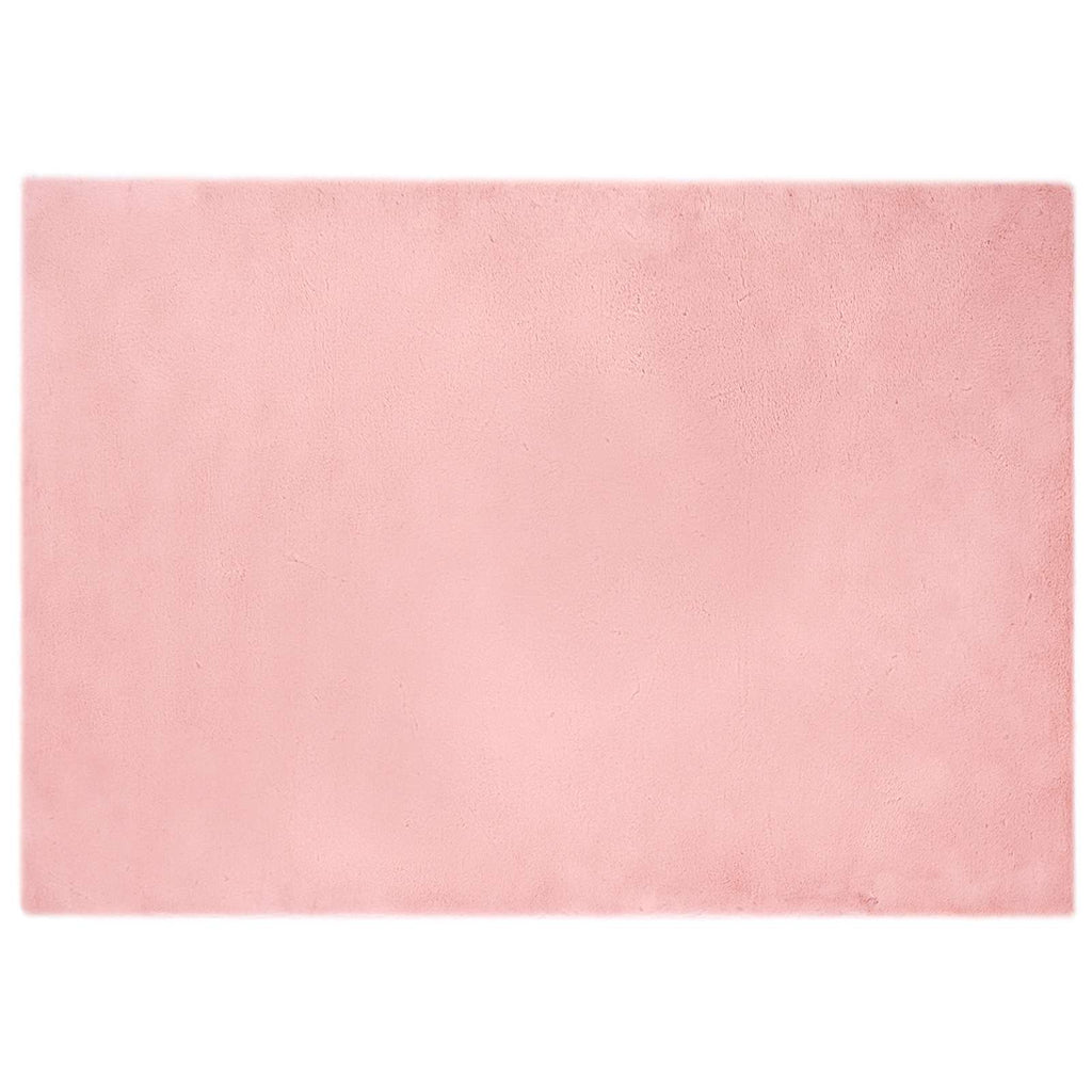 Vidaxl nep konijnenbont tapijt olite roze 160 x 230 cm polyester