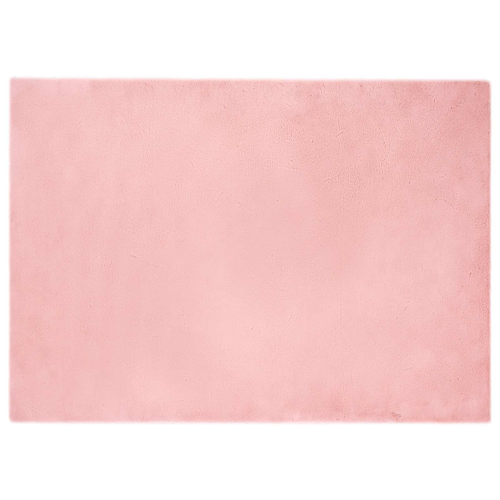 Vidaxl nep konijnenbont tapijt olite roze 200 x 280 cm polyester