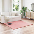 Vidaxl nep konijnenbont tapijt olite roze 120 x 120 cm polyester