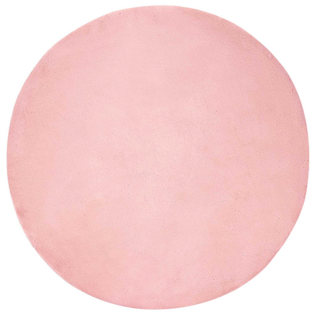 Vidaxl nep konijnenbont tapijt olite roze ø 80 cm polyester