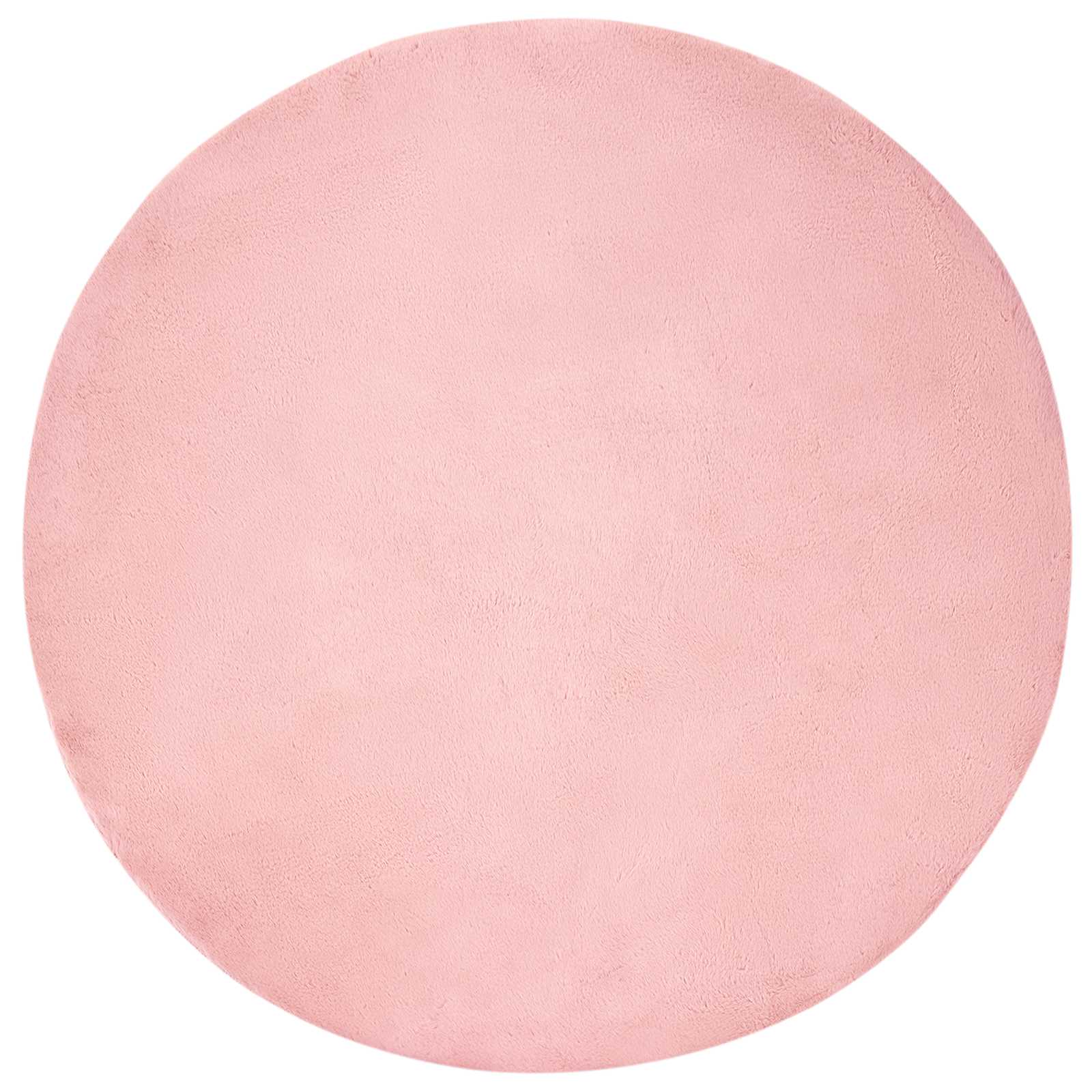 Vidaxl nep konijnenbont tapijt olite roze ø 200 cm polyester