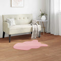 Vidaxl nep konijnenbont tapijt olite roze 60 x 90 cm polyester