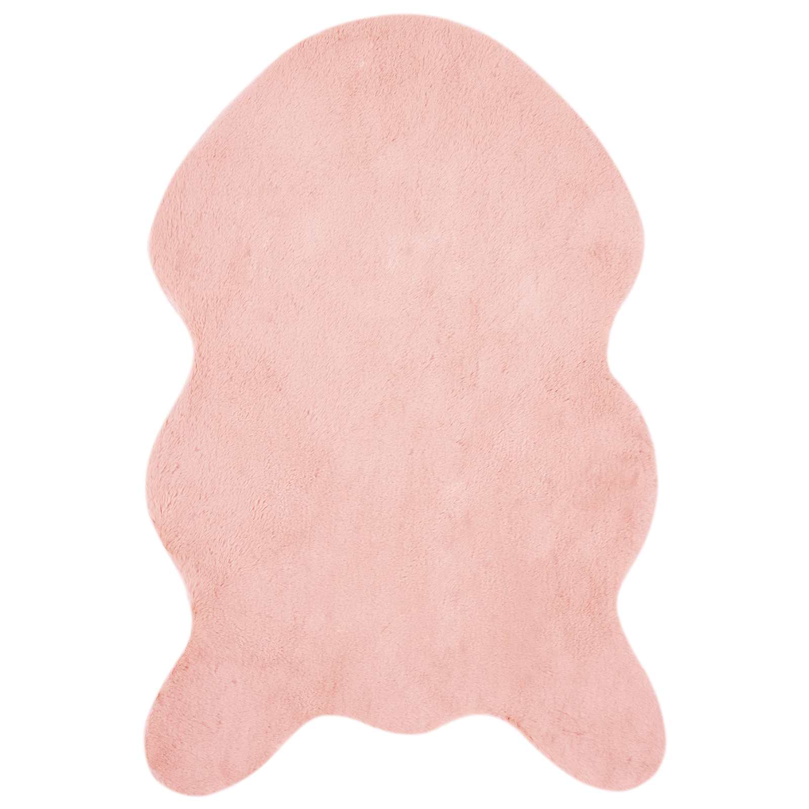 Vidaxl nep konijnenbont tapijt olite roze 80 x 120 cm polyester