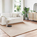 Vidaxl nep konijnenbont tapijt olite taupe 240 x 240 cm polyester