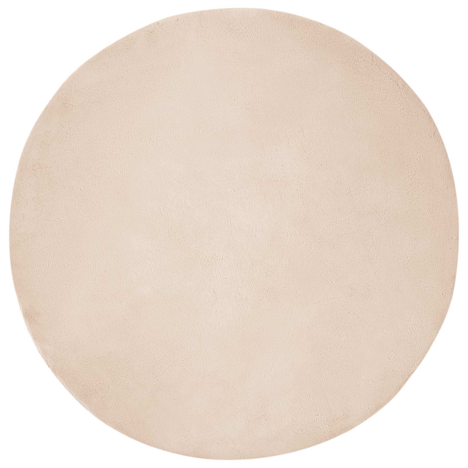 Vidaxl nep konijnenbont tapijt olite taupe ø 100 cm polyester