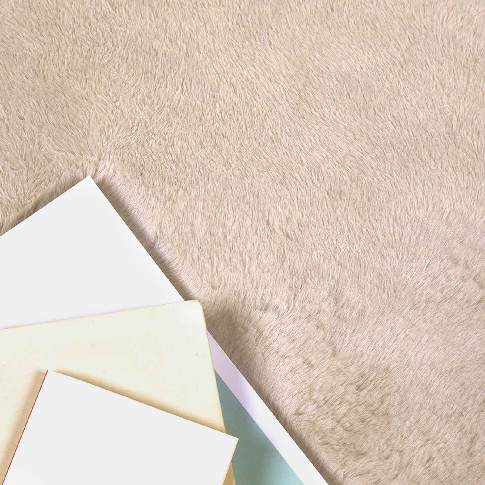 Vidaxl nep konijnenbont tapijt olite taupe ø 160 cm polyester