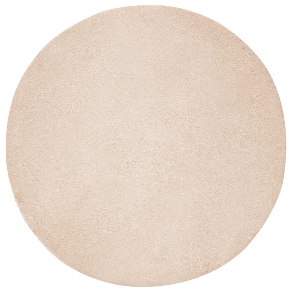 Vidaxl nep konijnenbont tapijt olite taupe ø 200 cm polyester