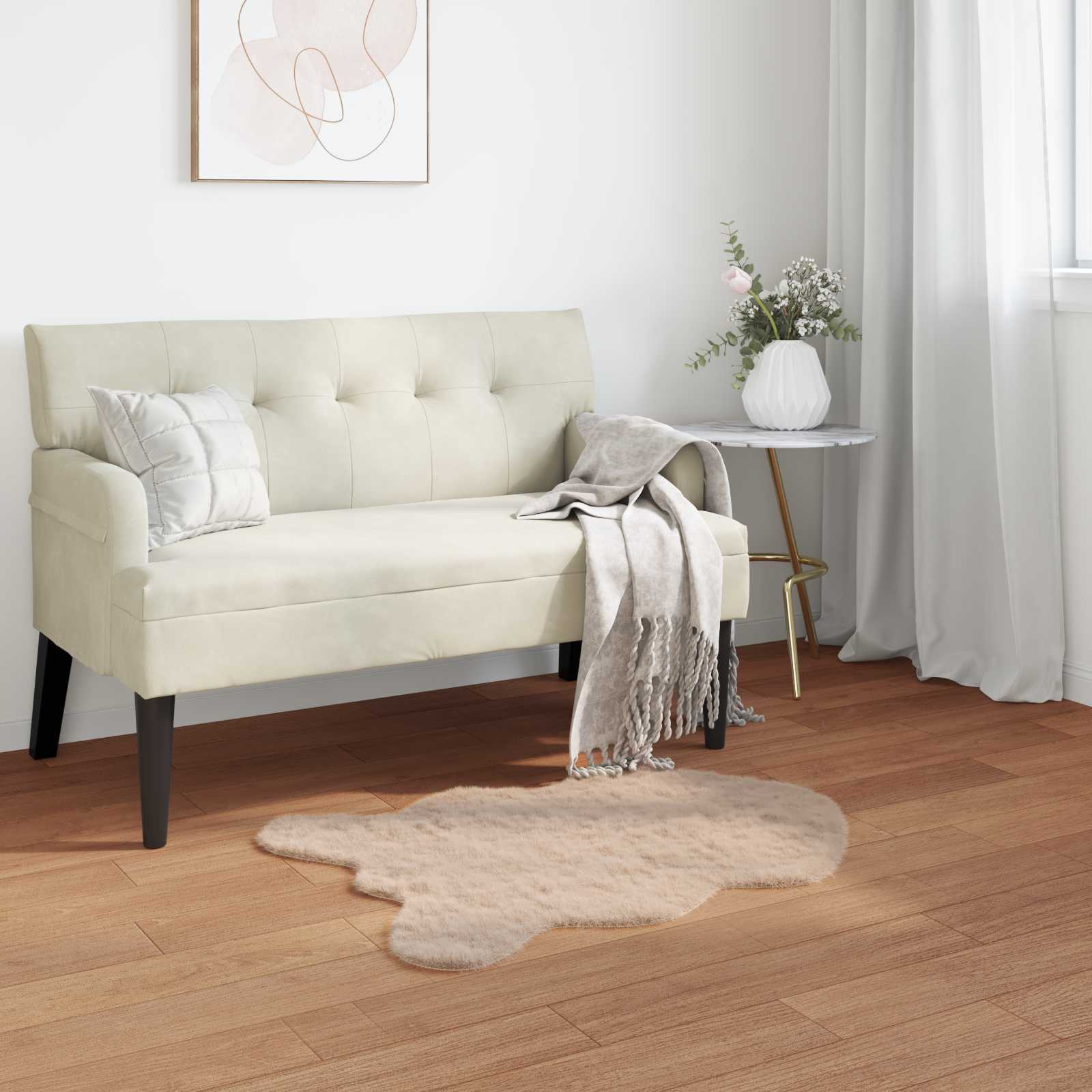 Vidaxl nep konijnenbont tapijt olite taupe 50 x 80 cm polyester