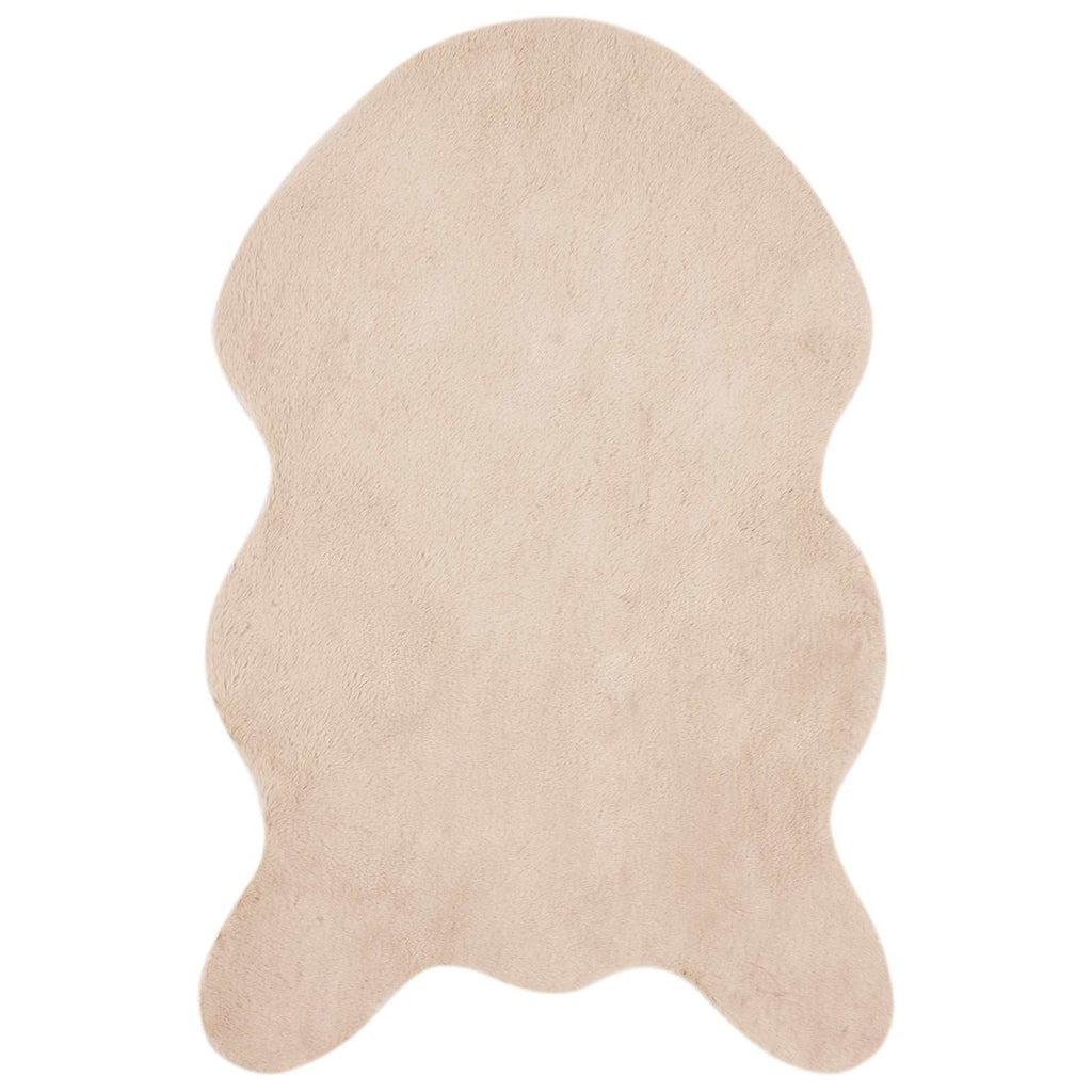 Vidaxl nep konijnenbont tapijt olite taupe 80 x 120 cm polyester