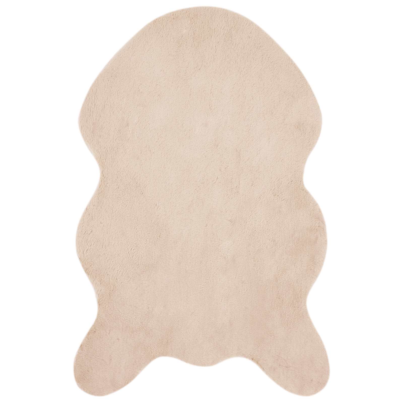 Vidaxl nep konijnenbont tapijt olite taupe 80 x 120 cm polyester