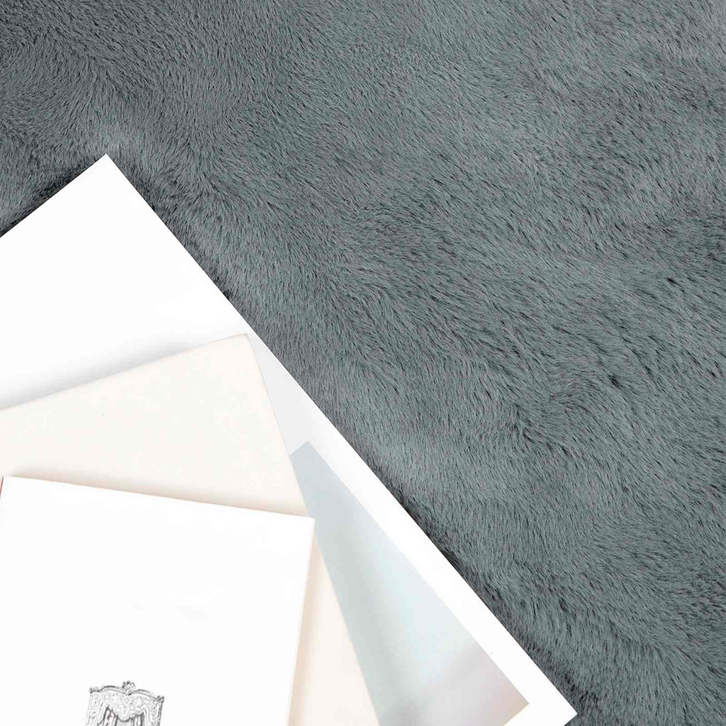 Vidaxl nep konijnenbont tapijt olite antraciet 120 x 170 cm polyester