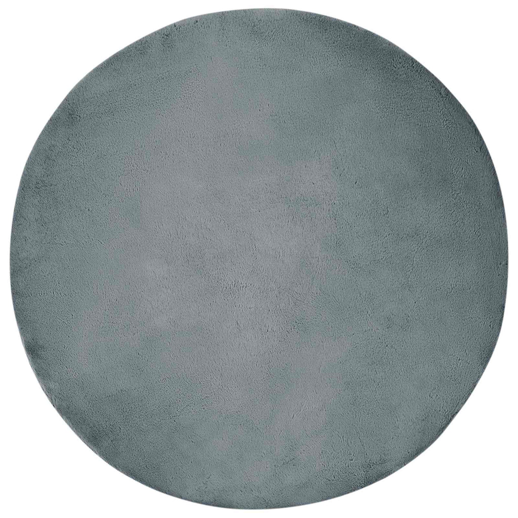 Vidaxl nep konijnenbont tapijt olite antraciet ø 160 cm polyester