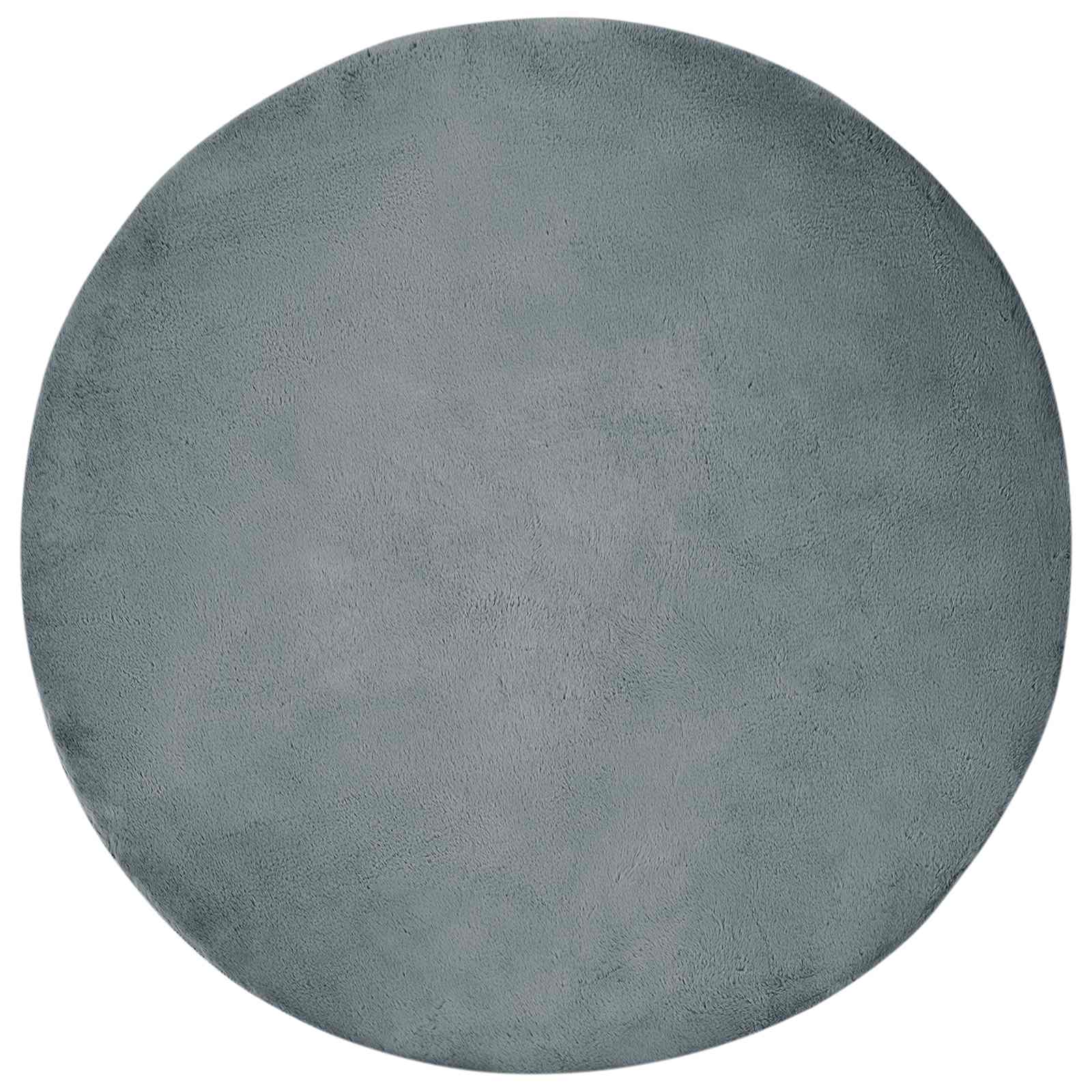 Vidaxl nep konijnenbont tapijt olite antraciet ø 160 cm polyester