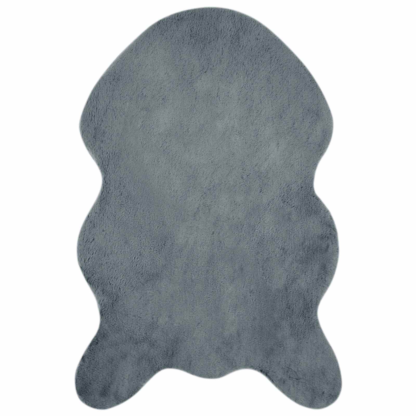 Vidaxl nep konijnenbont tapijt olite antraciet 50 x 80 cm polyester