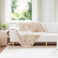 Vidaxl neppels konijnenbont deken olite 4 pcs beige 130 x 150 cm