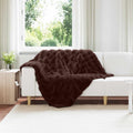 Vidaxl neppels konijnenbont deken olite kameel 220 x 240 cm polyester