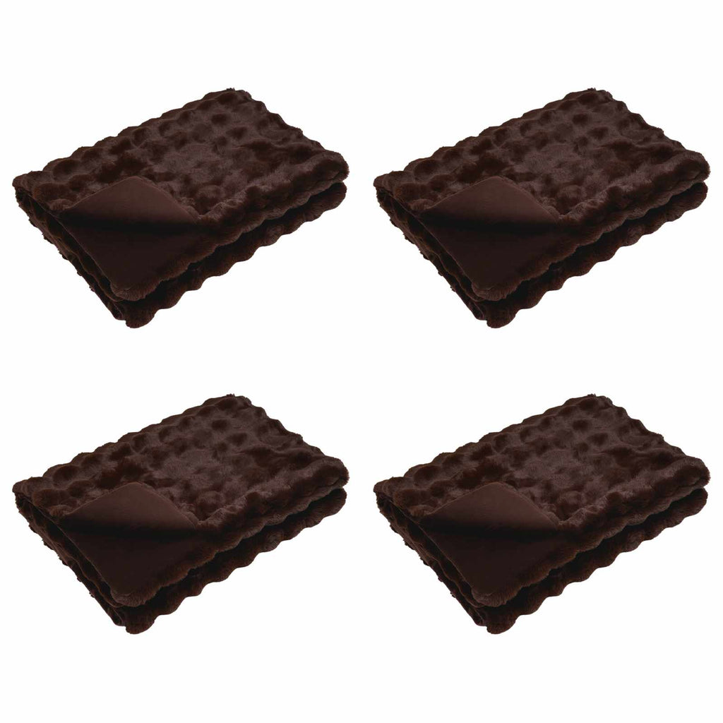 Vidaxl neppels konijnenbont deken olite 4 pcs kameel 220 x 240 cm