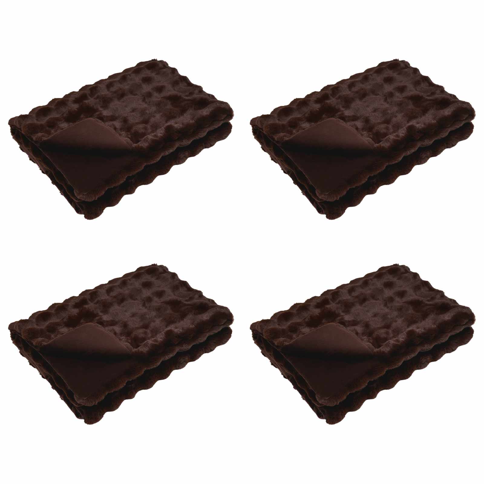 Vidaxl neppels konijnenbont deken olite 4 pcs kameel 220 x 240 cm