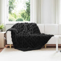 Vidaxl neppels konijnenbont deken olite zwart 150 x 220 cm polyester