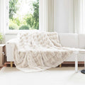 Vidaxl neppels konijnenbont deken olite wit 220 x 240 cm polyester
