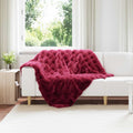 Vidaxl antislip deken van imitatie konijnenbont olite bordeaux rood