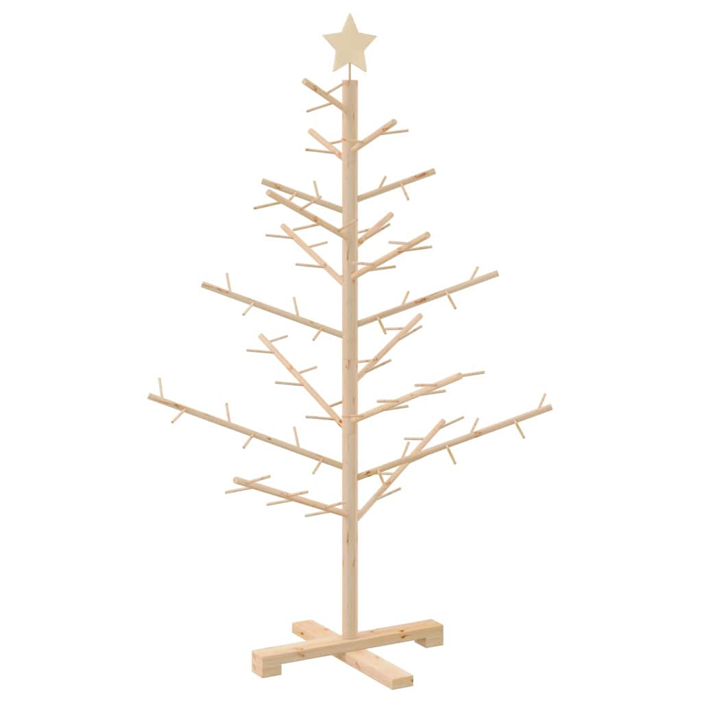 Vidaxl houten kerstboom naturel 125 cm massief grenenhout