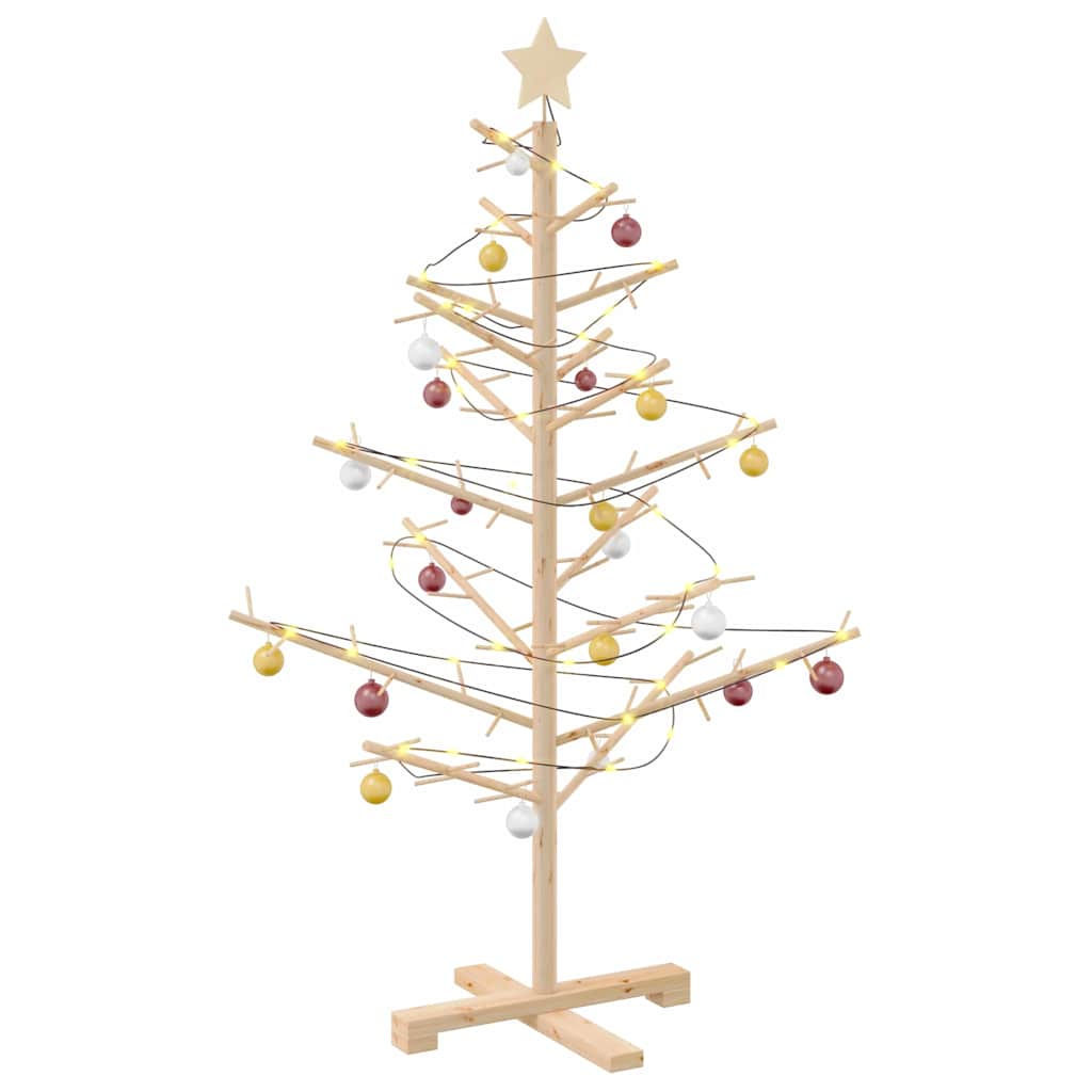 Vidaxl houten kerstboom naturel 125 cm massief grenenhout