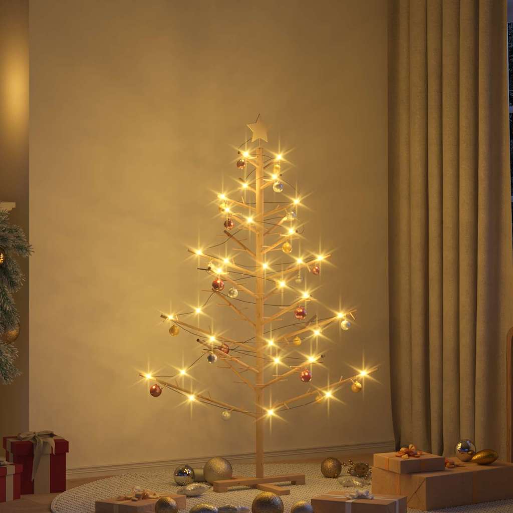 Vidaxl houten kerstboom naturel 150 cm massief grenenhout