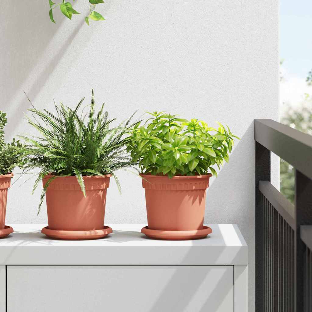 Vidaxl ronde bloempot 6 pcs baksteenrood ø 15 x 12 cm kunststof