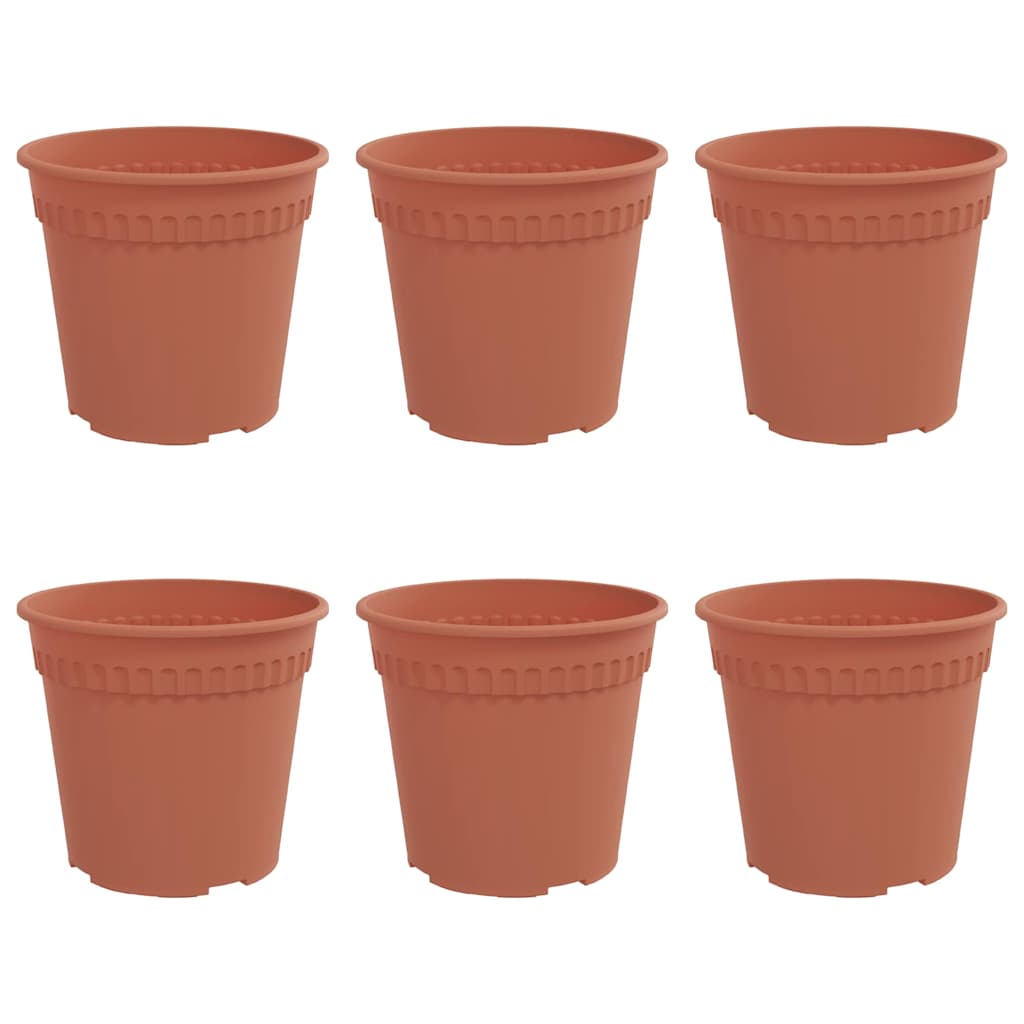 Vidaxl ronde bloempot 6 pcs baksteenrood ø 17 x 14 cm kunststof