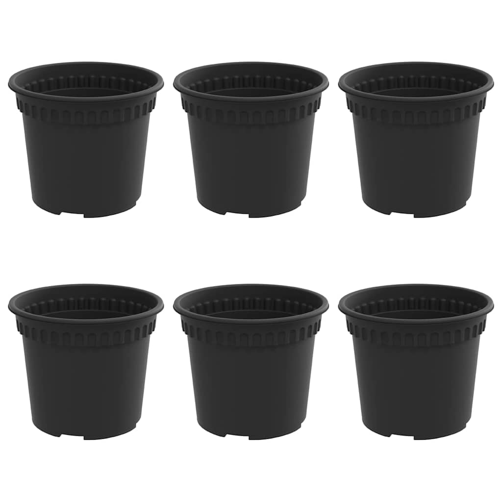 Vidaxl ronde bloempot 6 pcs zwart ø 12,5 x 10 cm kunststof