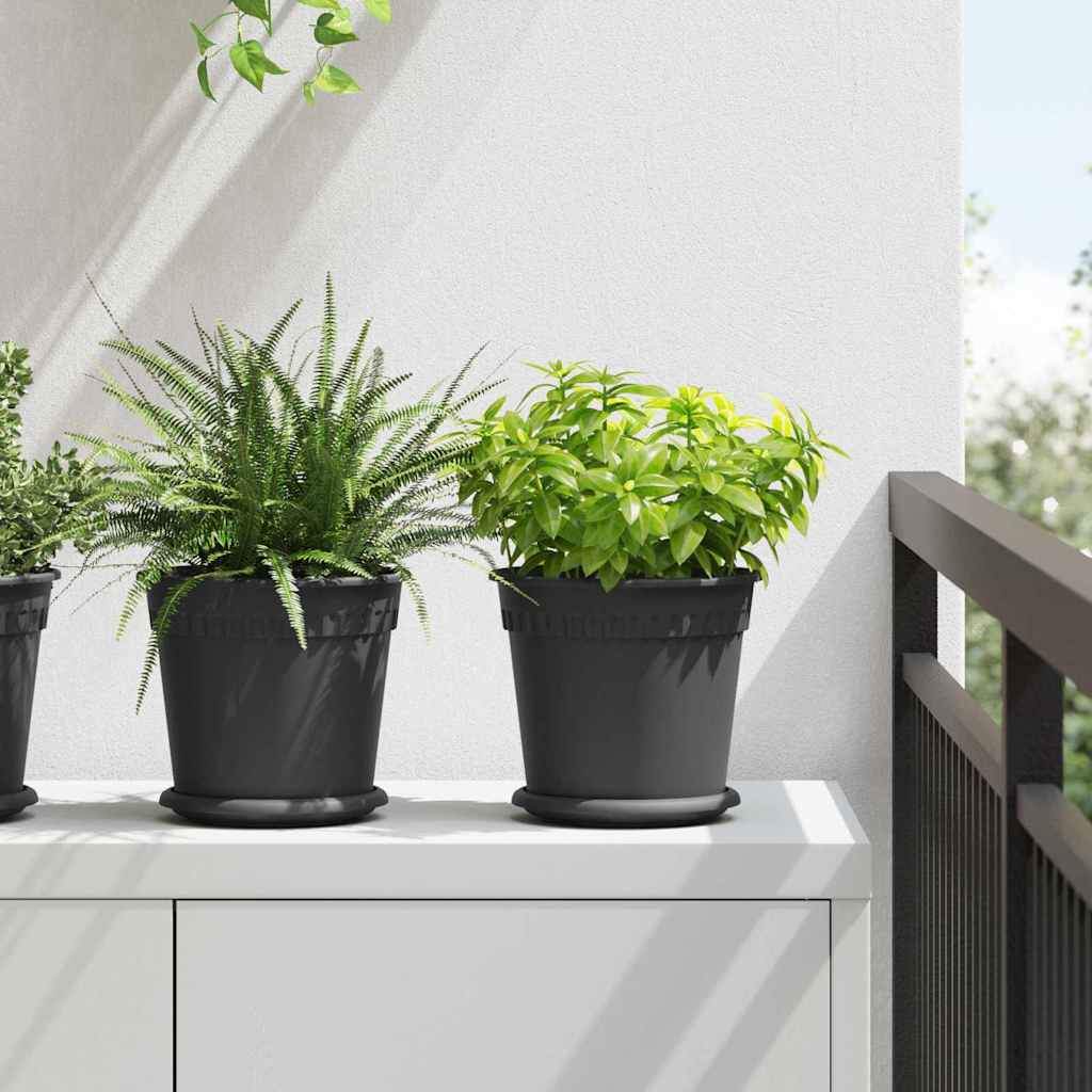 Vidaxl ronde bloempot 6 st zwart ø 19 x 16,5 cm kunststof