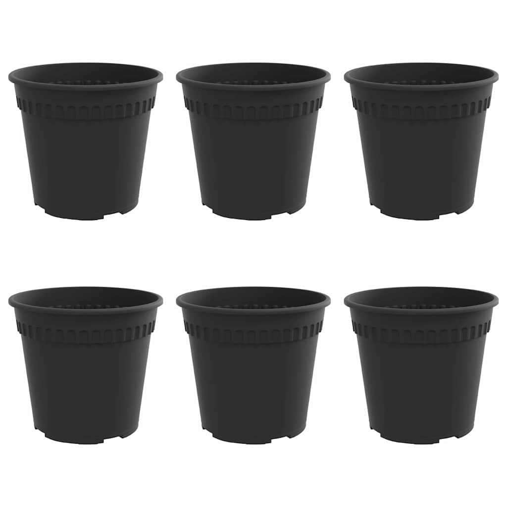 Vidaxl ronde bloempot 6 pcs zwart ø 19 x 16 cm kunststof