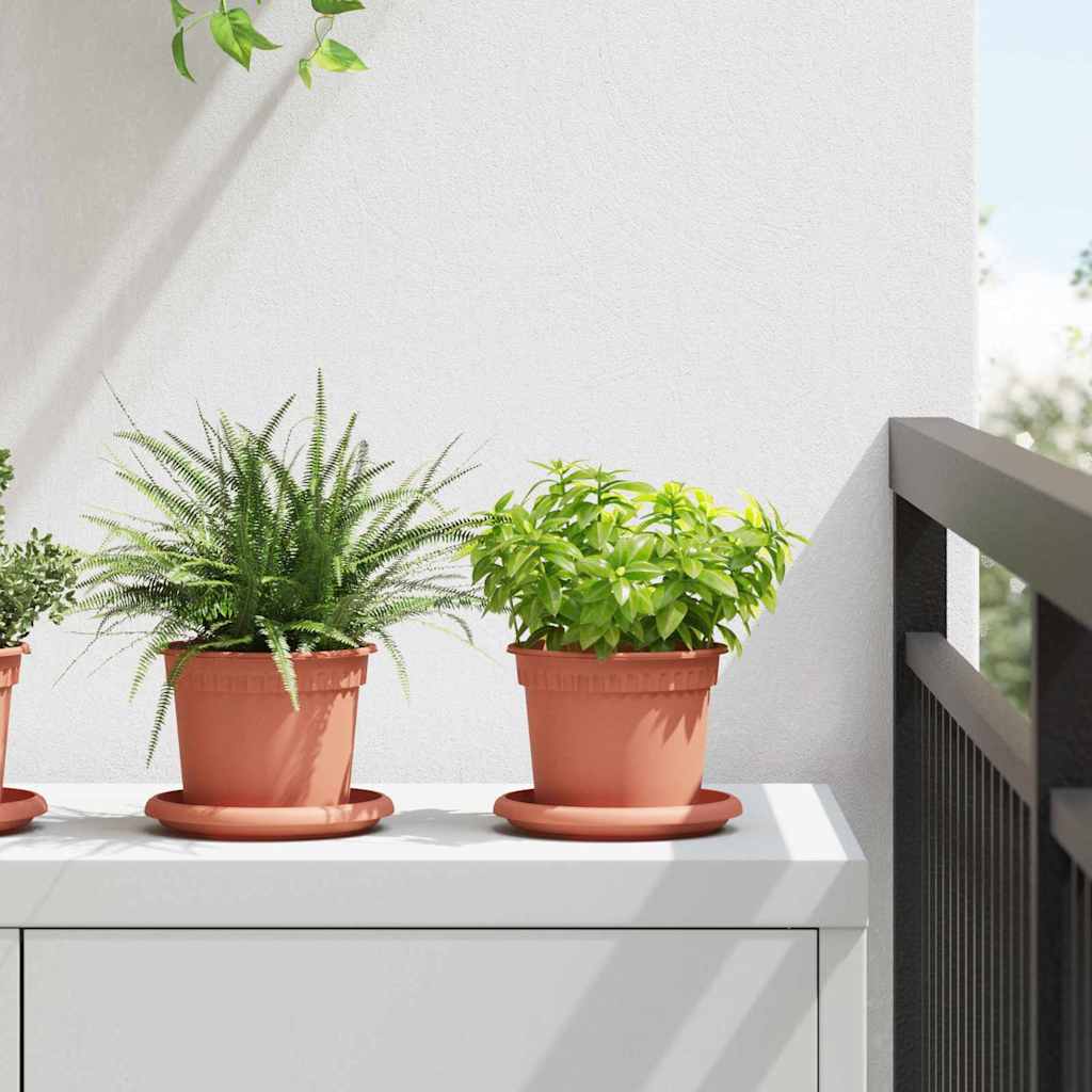 Vidaxl ronde bloempot 24 pcs baksteenrood ø 12,5 x 10 cm kunststof