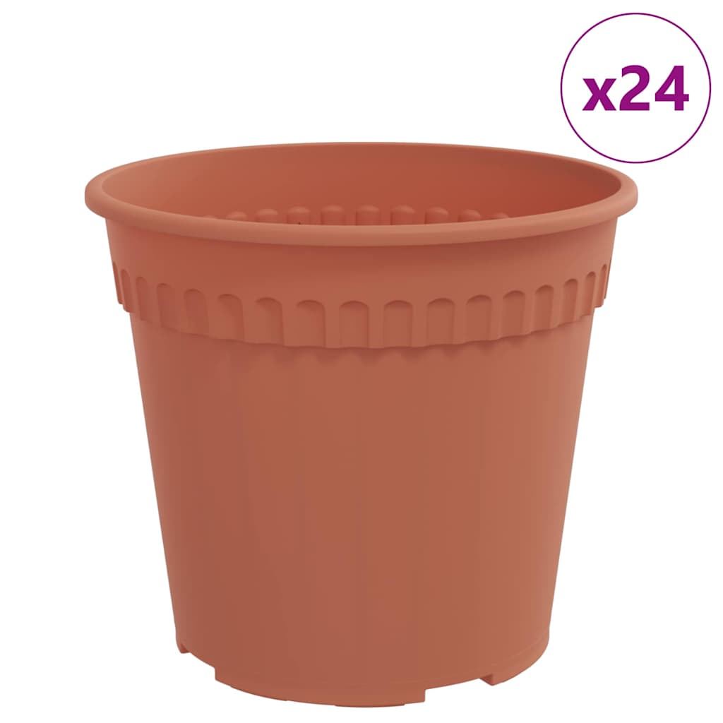 Vidaxl ronde bloempot 24 pcs baksteenrood ø 17 x 14 cm kunststof