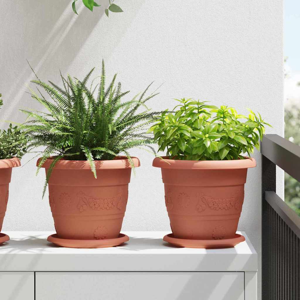 Vidaxl ronde bloempot 6 pcs baksteenrood ø 26 x 21.5 cm kunststof