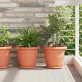 Vidaxl ronde bloempot 6 pcs baksteenrood ø 26 x 21.5 cm kunststof