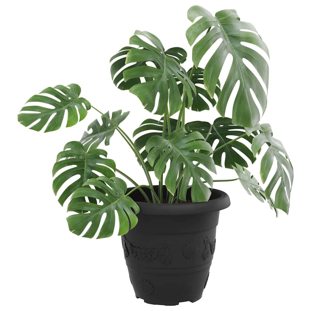 Vidaxl ronde bloempot 6 pcs zwart ø 26 x 21.5 cm kunststof