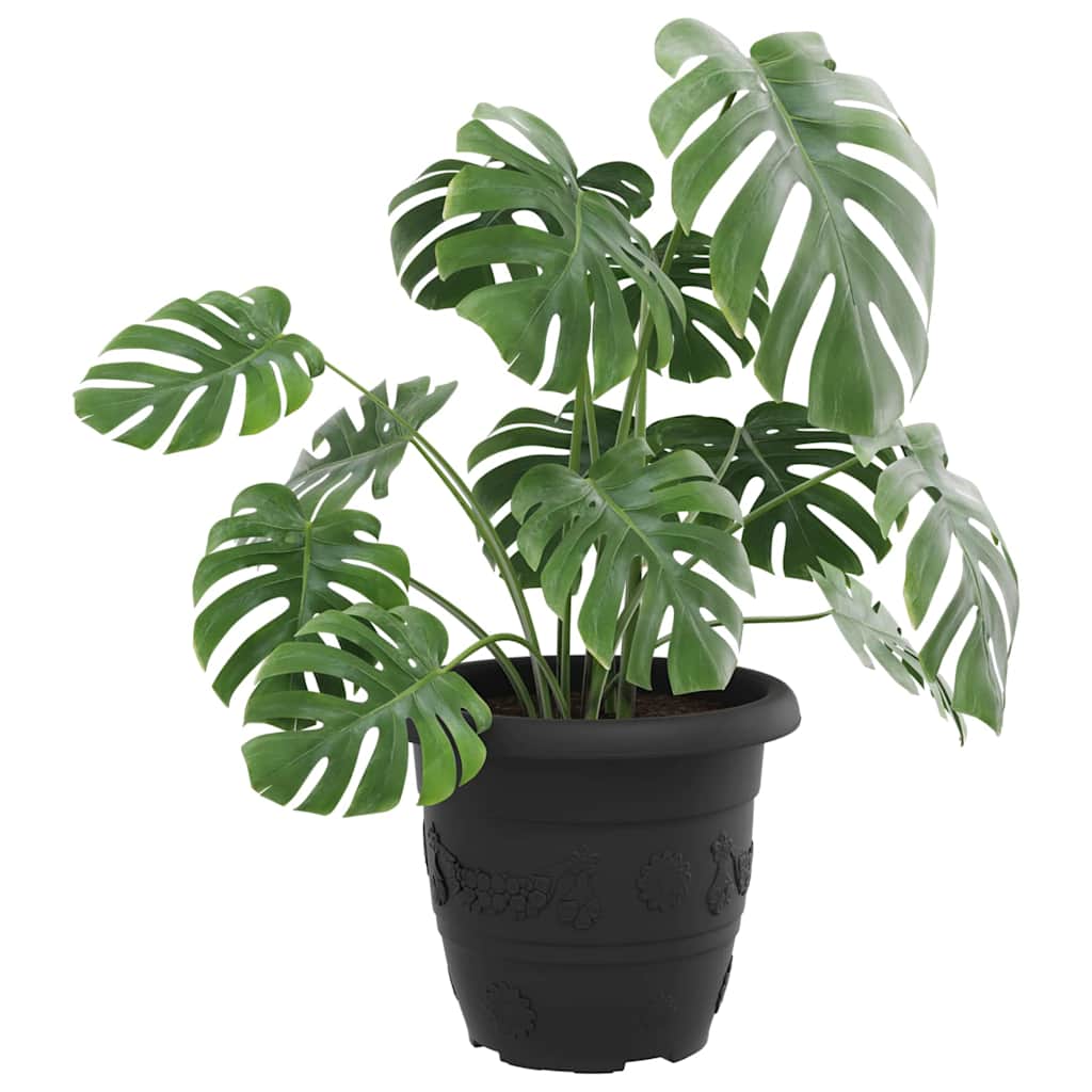 Vidaxl ronde bloempot 6 pcs zwart ø 26 x 21.5 cm kunststof