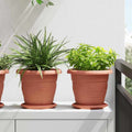 Vidaxl ronde bloempot 24 st baksteenrood ø 22 x 18 cm kunststof
