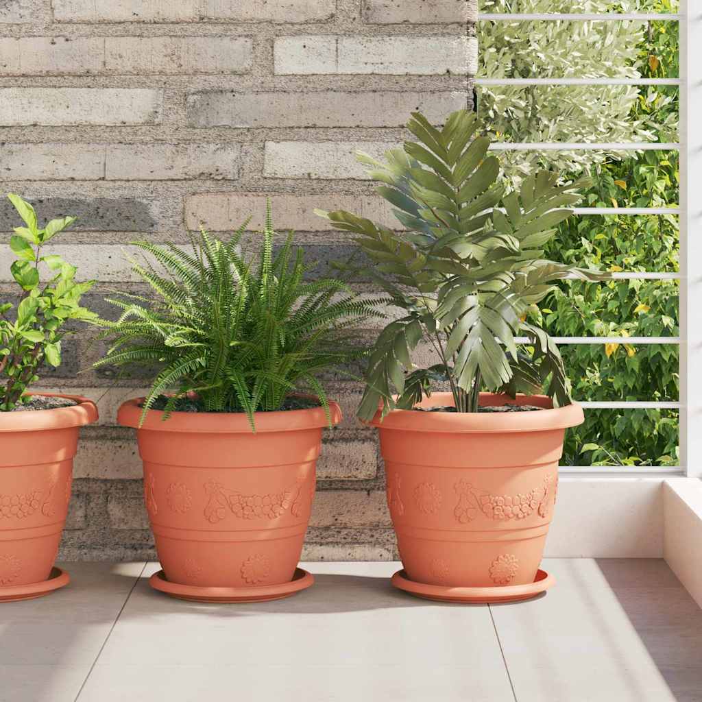 Vidaxl ronde bloempot 24 pcs baksteenrood ø 26 x 21.5 cm kunststof