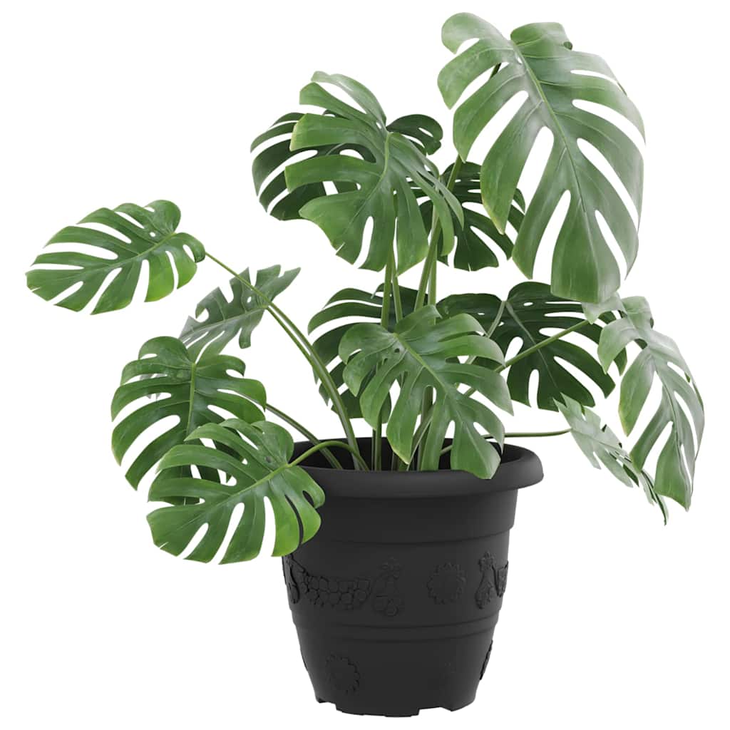 Vidaxl ronde bloempot 24 st zwart ø 22 x 18 cm kunststof