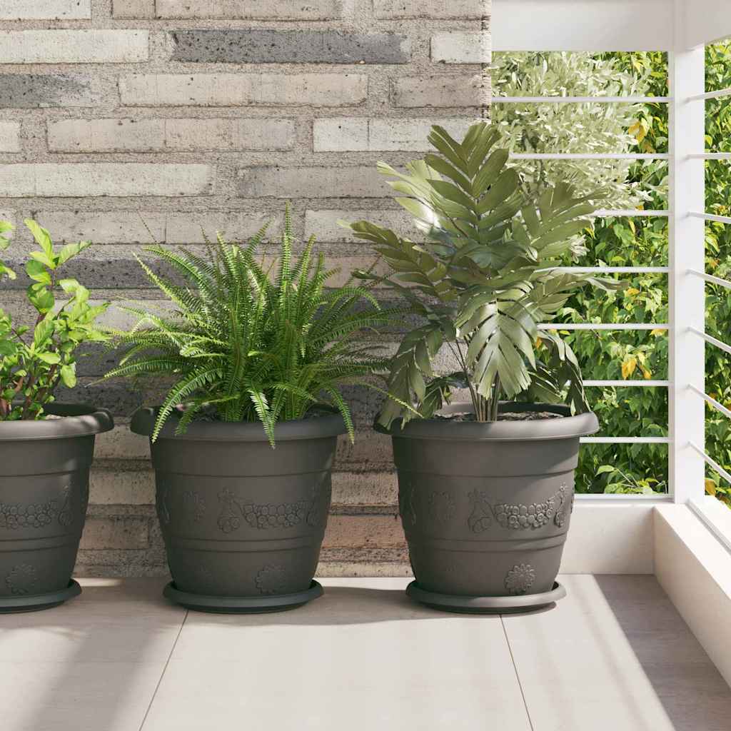 Vidaxl ronde bloempot 24 pcs zwart ø 26 x 21.5 cm kunststof